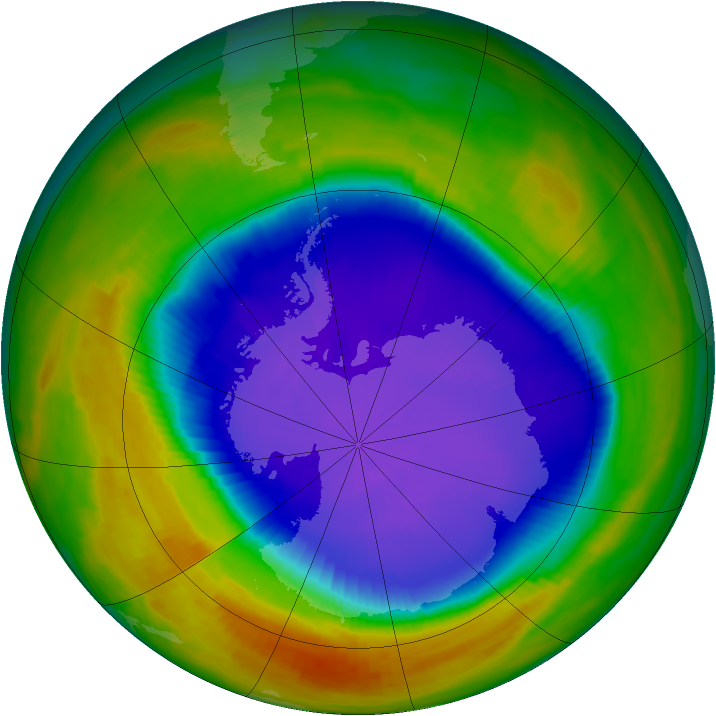 Antarctic ozone map for 02 October 1996